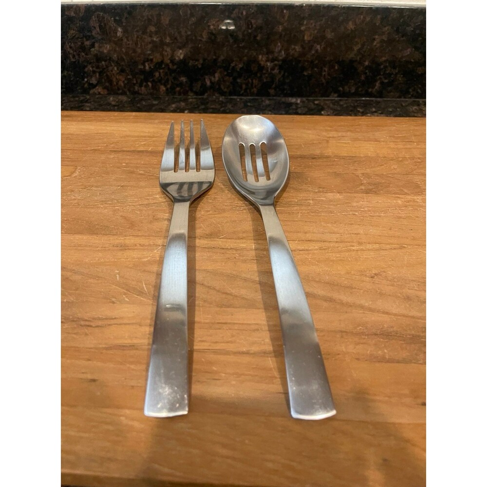 Gourmet Settings Stainless Large Spoon & Slotted Spoon